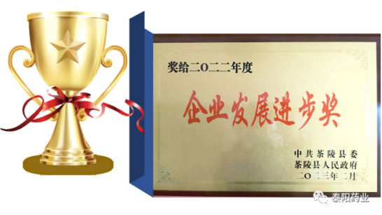 泰陽藥業(yè)榮獲“企業(yè)發(fā)展進步獎”